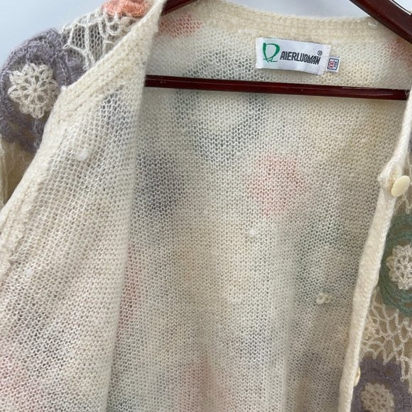 Vintage  Floral Crotchet Sweater - Picture 3 of 9